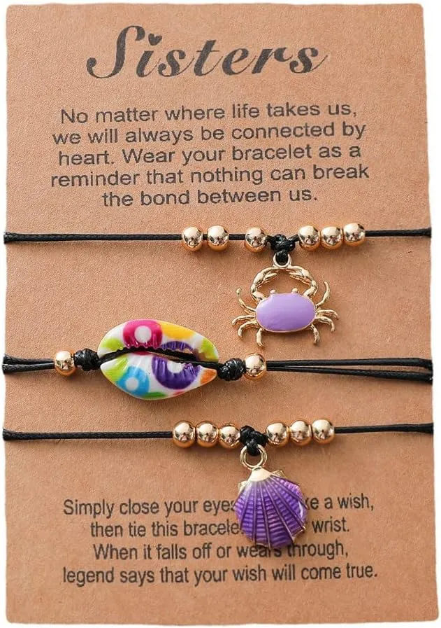 Bohemian Summer Bracelets Turquoise Turtle Bead Seashell Adjustable Strand Braided String Rope Bracelets with Card for Women Men Girls Boys Best Gifts Presents for Birthday Friendship Ocean Beach Jewelry