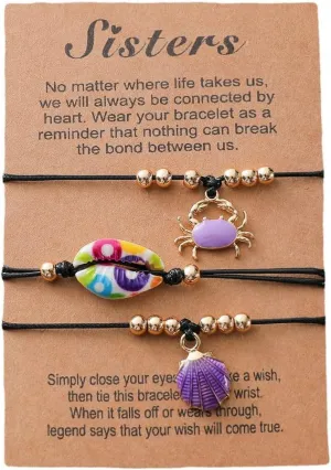 Bohemian Summer Bracelets Turquoise Turtle Bead Seashell Adjustable Strand Braided String Rope Bracelets with Card for Women Men Girls Boys Best Gifts Presents for Birthday Friendship Ocean Beach Jewelry