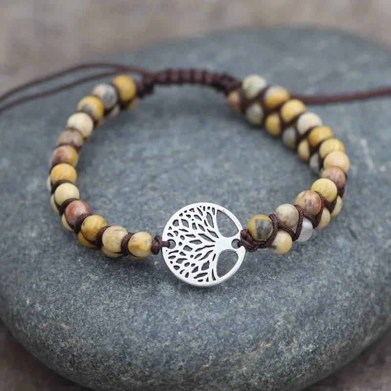 Bohemian Tree Turquoise Metal Braid Bracelets