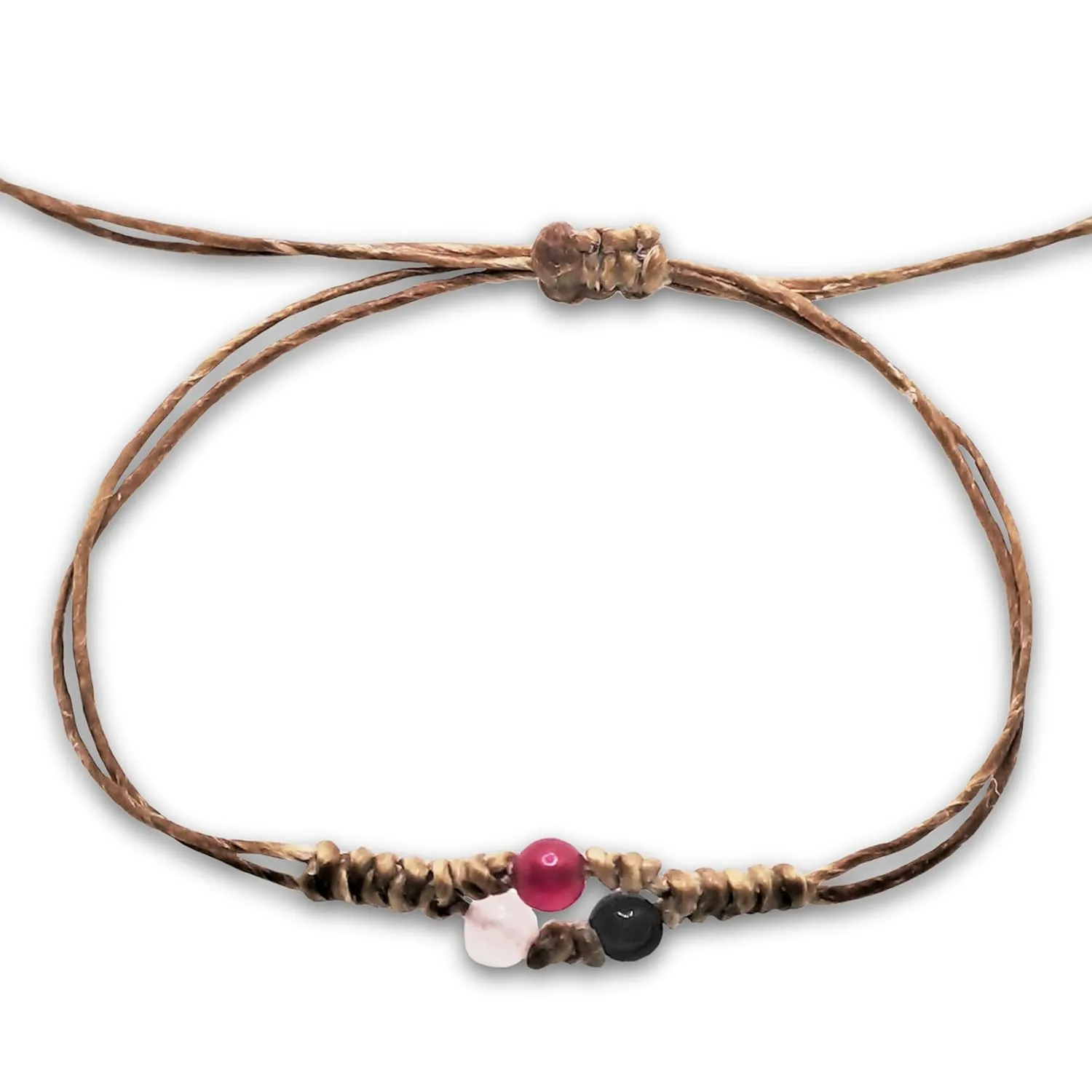 Boho Natural Stone Beaded Bracelet - Braided Hand Woven Wristbands - Adjustable Pull Chain - Vintage Gift for Women Girls (Earth)