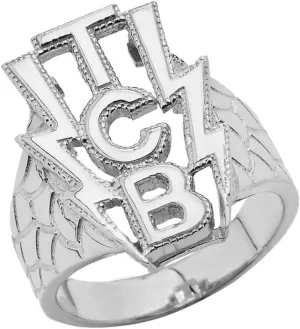 Bold Sterling Silver Taking Care of Business in a Flash (TCB) Ring