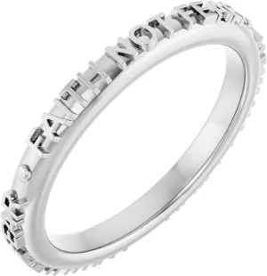 Bonyak Jewelry 14k White Gold Faith Not Fear Ring Lustrous, Size 5