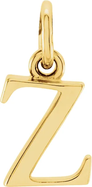 Bonyak Jewelry 14k Yellow Gold Lowercase Initial Z Pendant Stunning