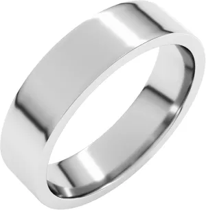 Bonyak Jewelry Platinum 5mm Flat Comfort Fit Light Band Exquisite, Size 9