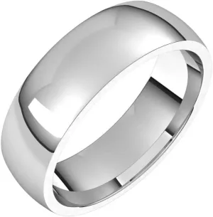 Bonyak Jewelry Platinum 5mm Half Round Comfort Fit Light Band Stunning, Size 10.5