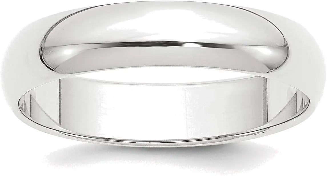 Bonyak Jewelry Platinum 5mm Half Round Featherweight Wedding Band Size 11.5 Stunning