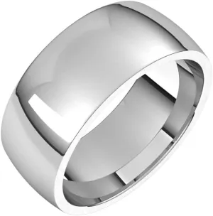 Bonyak Jewelry Platinum 8mm Half Round Comfort Fit Light Band Stunning, Size 6.5