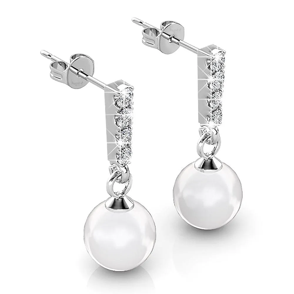 Boxed Lustrous Earrings Set Embellished with SWAROVSKI Crystals