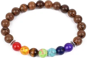 Bracelet Wooden Beads Balance Black Lava Rock Bangles Jewelry 8mm Natural Wood Women Prayer Jewelry Yoga Bracelets,17,23cm-9.1inch