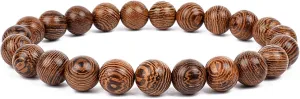 Bracelet Wooden Beads Balance Black Lava Rock Bangles Jewelry 8mm Natural Wood Women Prayer Jewelry Yoga Bracelets,18,17cm-6.7inch
