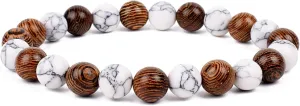 Bracelet Wooden Beads Balance Black Lava Rock Bangles Jewelry 8mm Natural Wood Women Prayer Jewelry Yoga Bracelets,20,17cm-6.7inch
