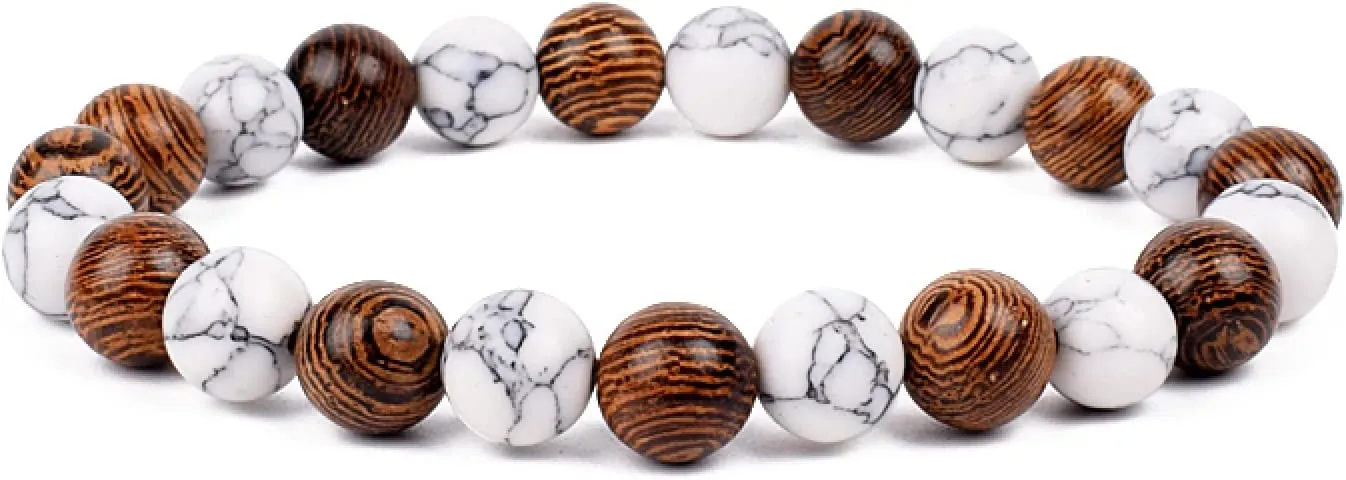 Bracelet Wooden Beads Balance Black Lava Rock Bangles Jewelry 8mm Natural Wood Women Prayer Jewelry Yoga Bracelets,20,17cm-6.7inch
