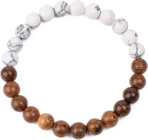 Bracelet Wooden Beads Balance Black Lava Rock Bangles Jewelry 8mm Natural Wood Women Prayer Jewelry Yoga Bracelets,2,21cm-8.3inch