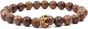 Bracelet Wooden Beads Balance Black Lava Rock Bangles Jewelry 8mm Natural Wood Women Prayer Jewelry Yoga Bracelets,32,17cm-6.7inch