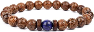 Bracelet Wooden Beads Balance Black Lava Rock Bangles Jewelry 8mm Natural Wood Women Prayer Jewelry Yoga Bracelets,38,23cm-9.1inch