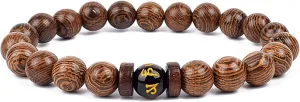 Bracelet Wooden Beads Balance Black Lava Rock Bangles Jewelry 8mm Natural Wood Women Prayer Jewelry Yoga Bracelets,39,21cm-8.3inch