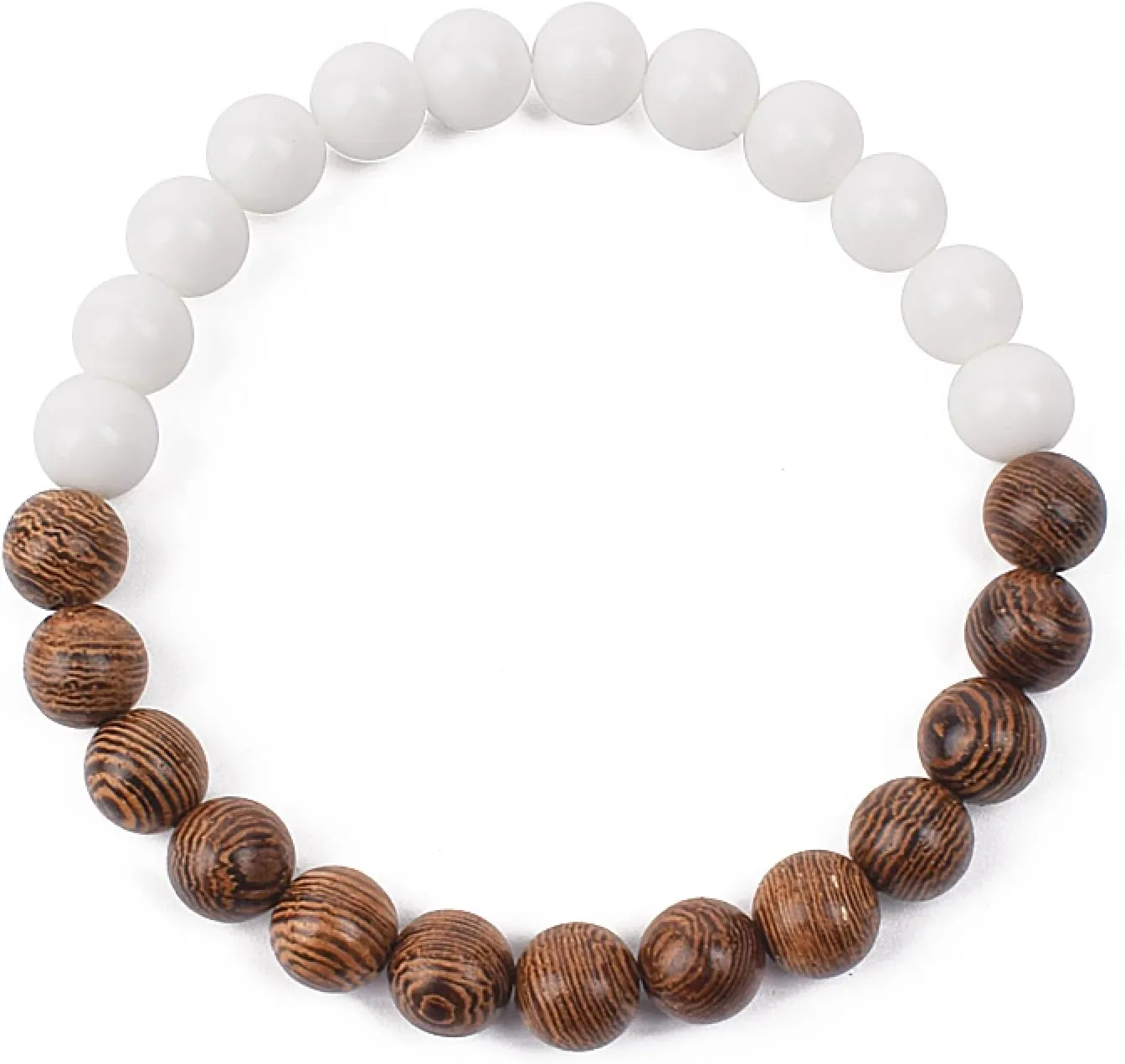 Bracelet Wooden Beads Balance Black Lava Rock Bangles Jewelry 8mm Natural Wood Women Prayer Jewelry Yoga Bracelets,6,23cm-9.1inch