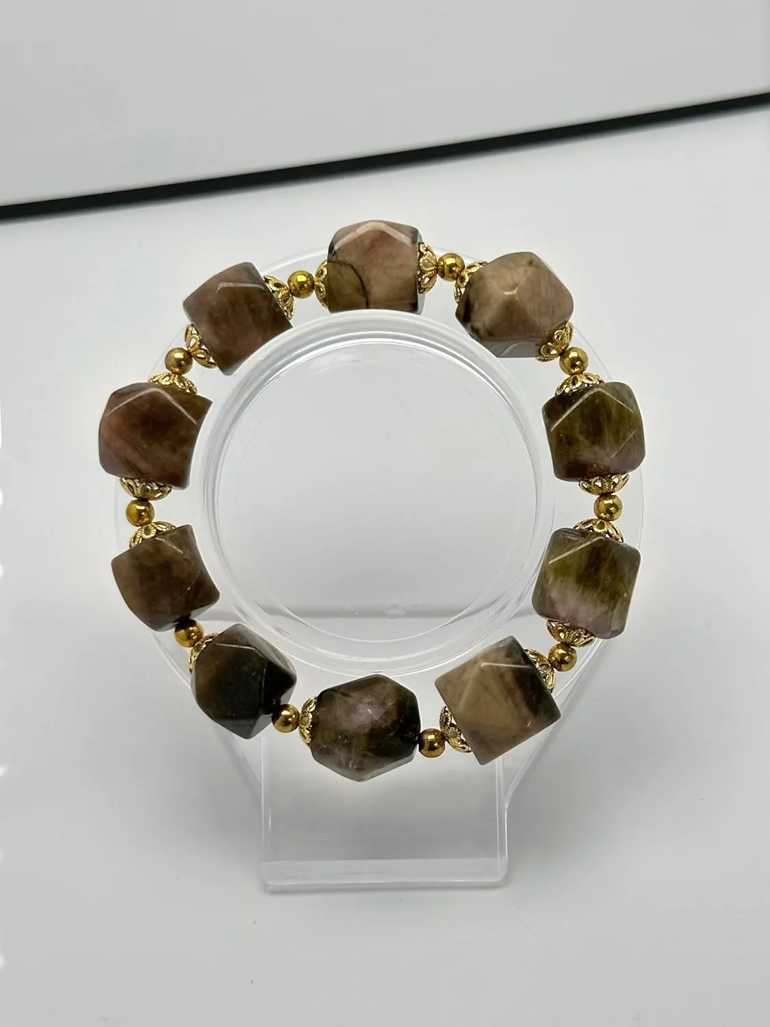 Bracelets Agate Handmade Gem Natural Stone Beaded Bracelets Agate Gemstones Stretch Bracelet Bohemian Pendant Beaded Stackable Colorful Charm Precious Gemstone Beads Stretch Bracelet for Women Men
