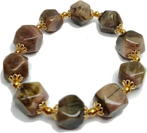 Bracelets Agate Handmade Gem Natural Stone Beaded Bracelets Agate Gemstones Stretch Bracelet Bohemian Pendant Beaded Stackable Colorful Charm Precious Gemstone Beads Stretch Bracelet for Women Men