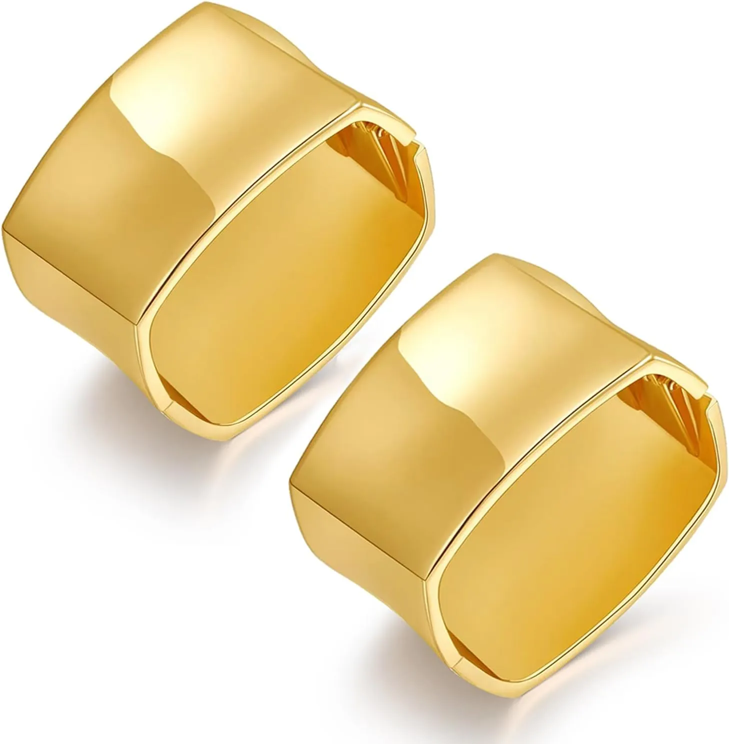 BROCC 2Pcs Gold Chunky Cuff Bracelets for Women Adjustable Bangle Gold Plated Twisted Hinged Bangle Bracelet Fashion Jewelry Trendy Cuff Bracelet for Daily Wear