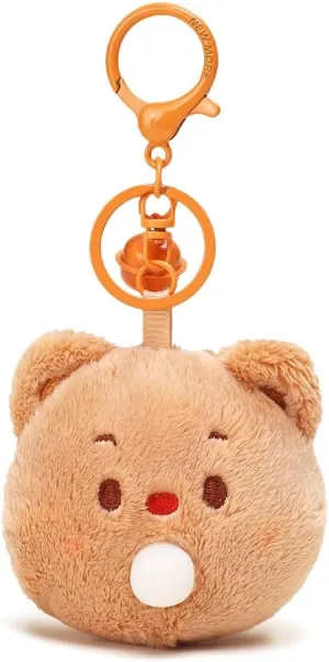 Brown Bear Heart Plush Keychain - Kawaii Cream Bear for Women, Creative and Fun