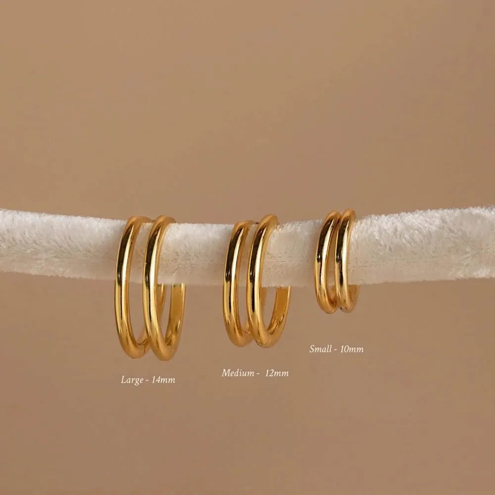 CAITLYNMINIMALIST 18K Gold Plated Sterling Silver Hypoallergenic Bold Classic Lightweight Hoop Earrings for Women