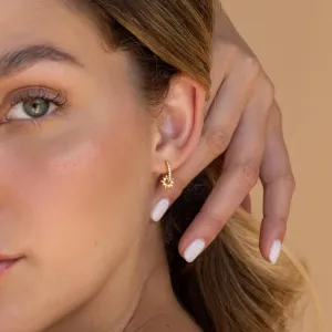CAITLYNMINIMALIST 18K Gold Sterling Silver Double Link Drop Pave Duo Hoop Huggie Earrings Bold Jewelry for Women