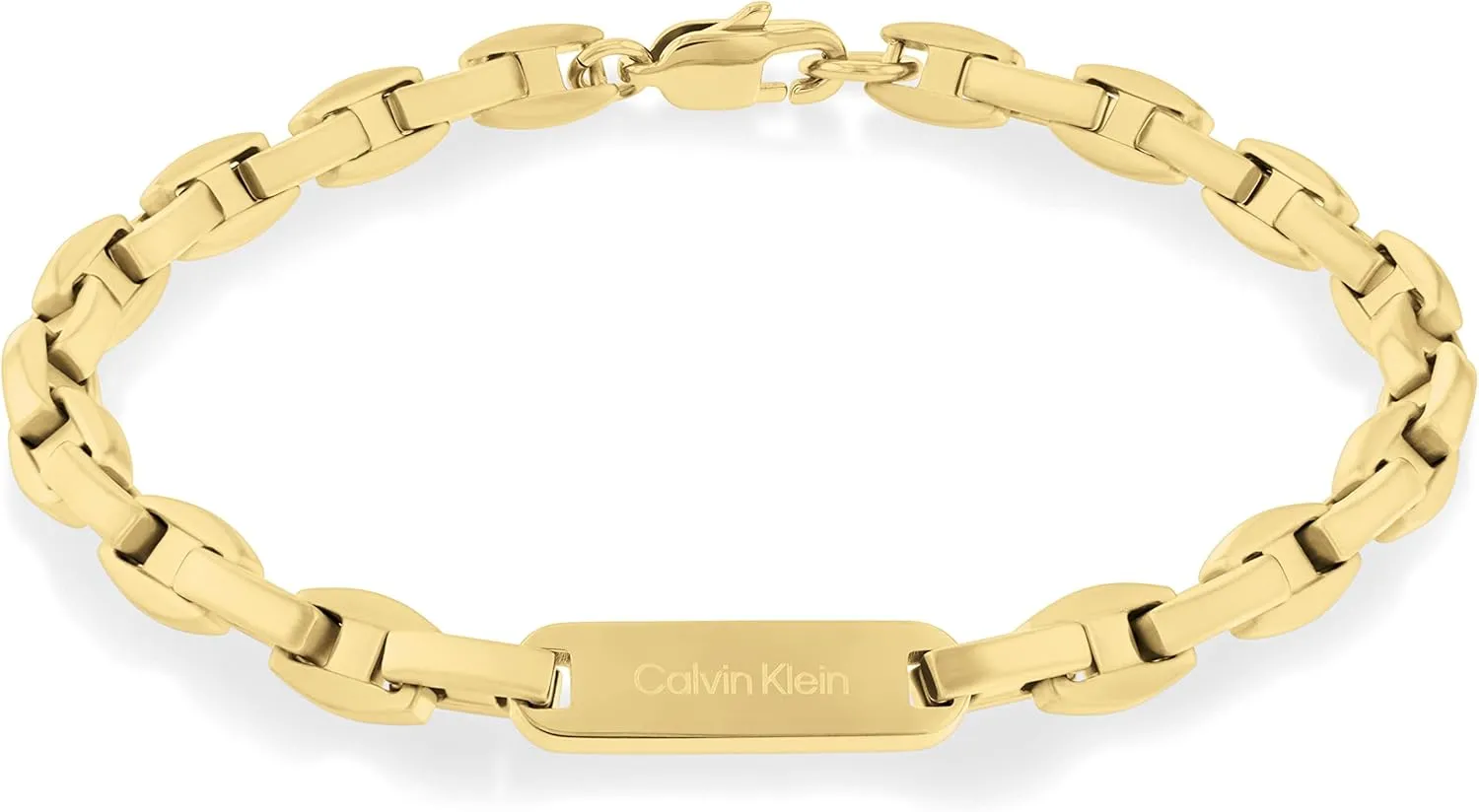 Calvin Klein Men's Stainless Steel Bold Statement Chain Bracelet with Polished ID Plaque