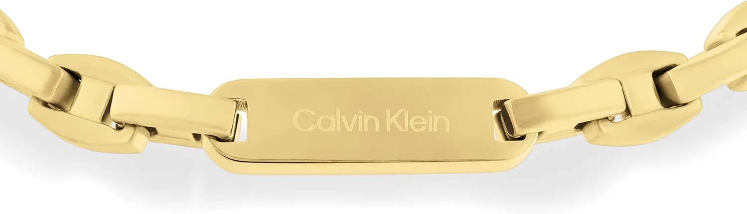 Calvin Klein Men's Stainless Steel Bold Statement Chain Bracelet with Polished ID Plaque