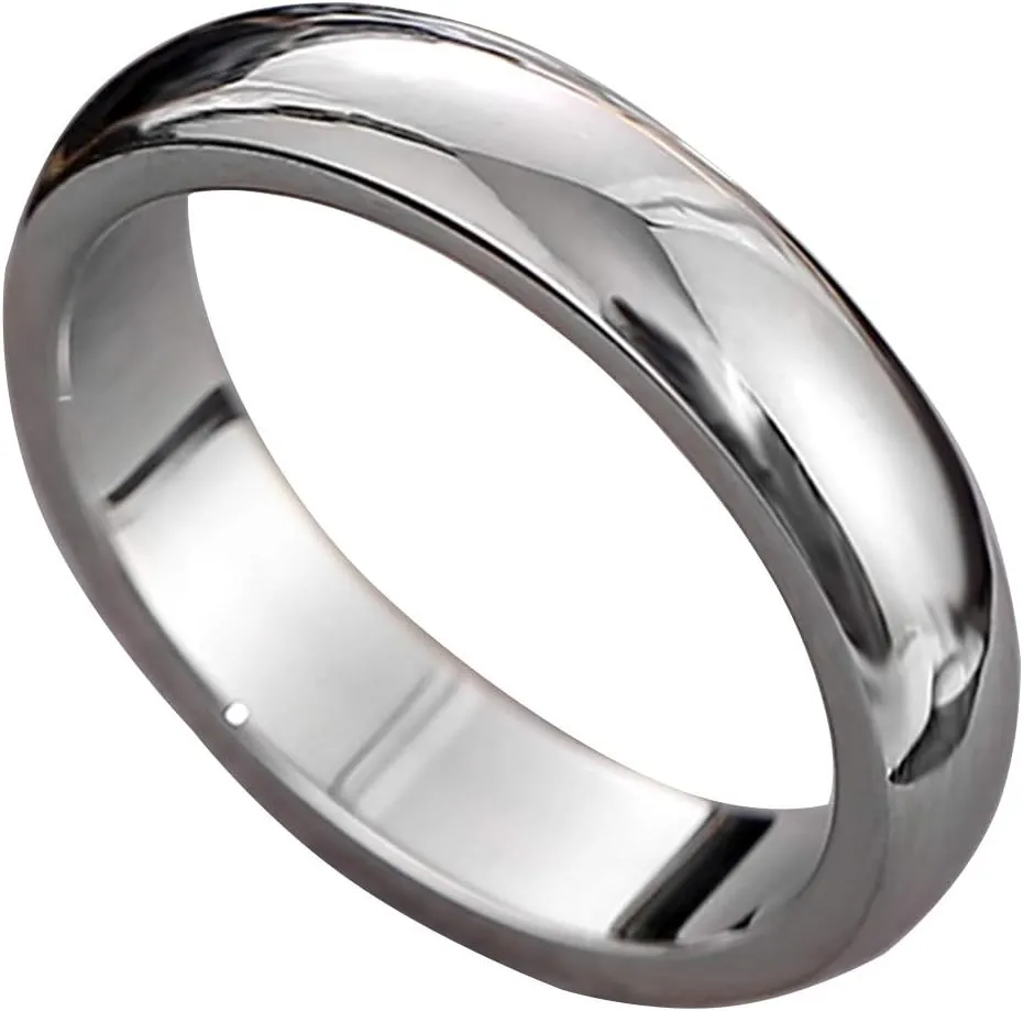 CCBFY 2 MM 4 MM Stainless Steel Ring Jewel Roman Numerals Stackable High Polish Plain Dome Tarnish Resistant Comfort Fit Ring Wedding Band Size 3-15