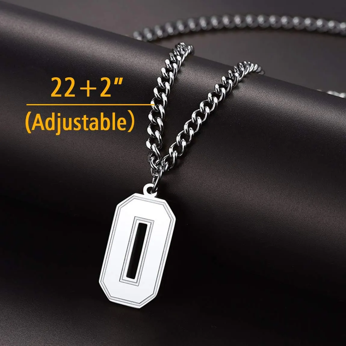 ChainsPro Men/Women Stunning Monogram Letter Necklace, A to Z Initial Charm with Chain-22 2"-Adjustable, 316L Stainless Steel/Gold Plated/Black (Send Gift Box)
