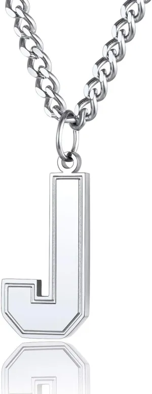 ChainsPro Men/Women Stunning Monogram Letter Necklace, A to Z Initial Charm with Chain-22 2"-Adjustable, 316L Stainless Steel/Gold Plated/Black (Send Gift Box)