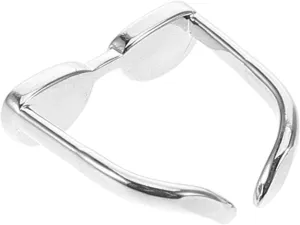 Charming Eyeglasses Finger Ring Adjustable Open Ring Creative Design for Couples