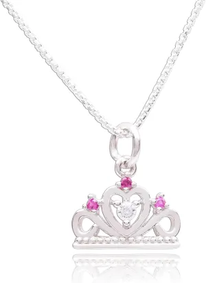Cherished Moments Children's Sterling Silver Fairy Princess Tiara Necklace, 14"