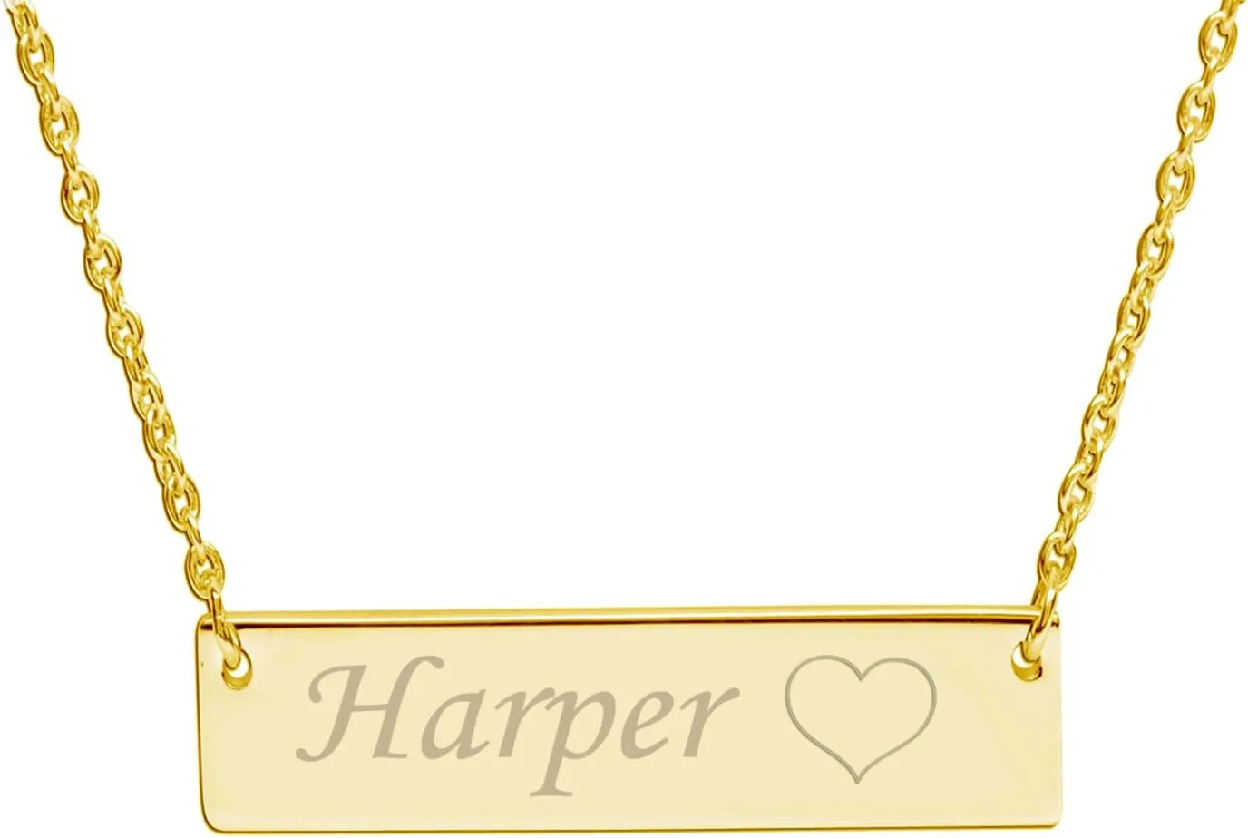 Cherished Moments Personalized Sterling Silver Bar Necklace, Custom Engraved Jewelry for Women, Teens, Girls, Young Child, Toddler, Children and Kids Matching Necklaces