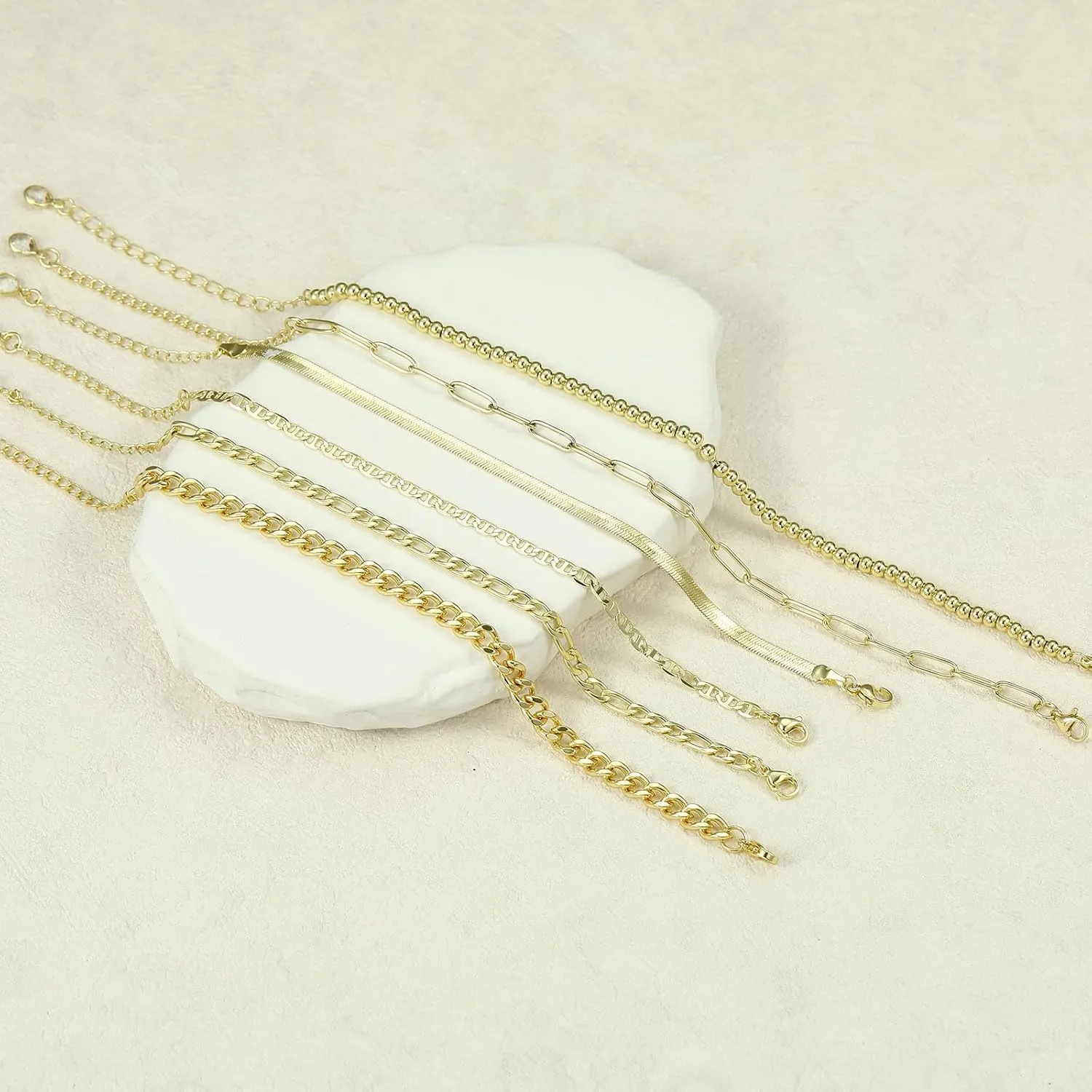 choice of all Chunky Gold Bracelet Stack Cuff Bangles for Women Trendy Non Tarnish Dainty Silver Chain Bracelet Layered Snake Chain Cuban Link Bracelet Pack for Women 2025