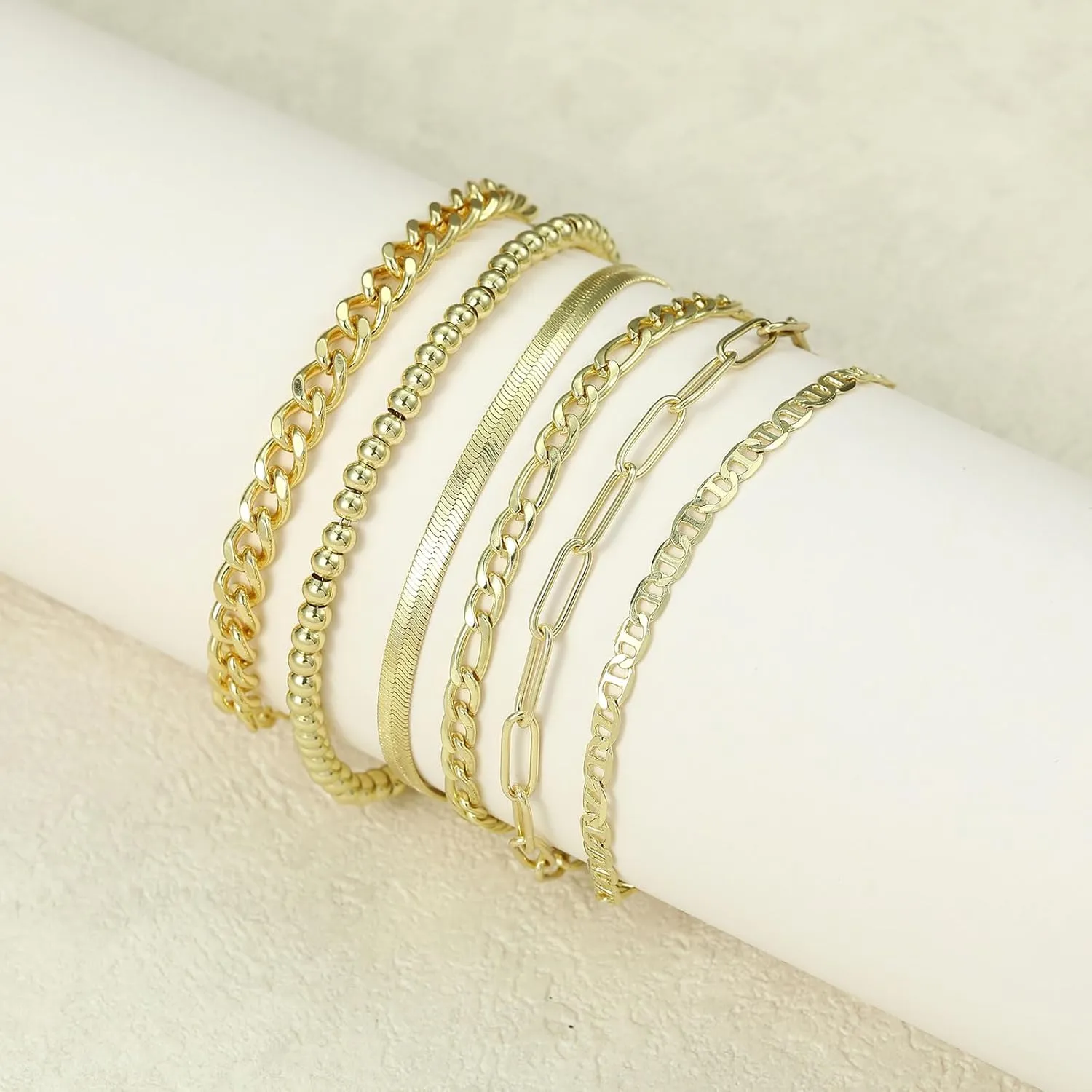 choice of all Chunky Gold Bracelet Stack Cuff Bangles for Women Trendy Non Tarnish Dainty Silver Chain Bracelet Layered Snake Chain Cuban Link Bracelet Pack for Women 2025