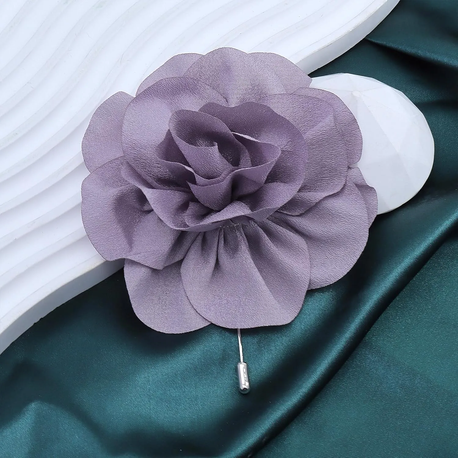 Chunky Flower Brooches Pins for Women,Trendy Charming Chiffon Red Rose Corsage, Aesthetic Accessories for Wedding Ceremony
