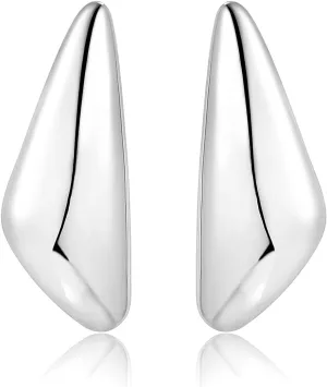 Chunky Gold Dangle Earrings For Women Gold Plated Statement Earrings Large Minimalist Geometric Long Triangle Exaggerated Stud Earring For Women Trendy