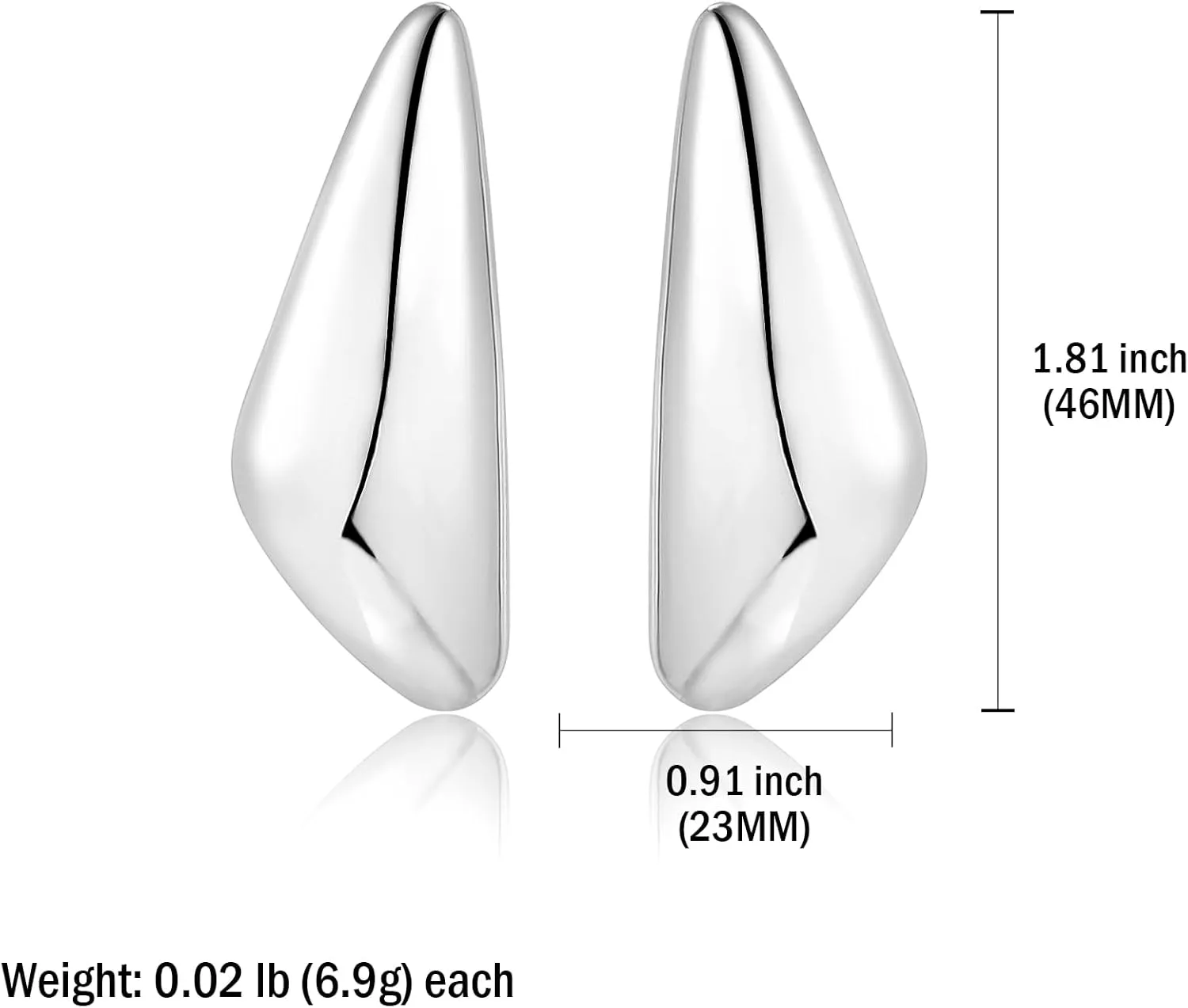 Chunky Gold Dangle Earrings For Women Gold Plated Statement Earrings Large Minimalist Geometric Long Triangle Exaggerated Stud Earring For Women Trendy