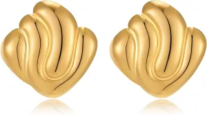 Chunky Gold Earrings for Women Large Knot Earrings Geometric Dangle Drop Earrings Trendy Jewelry