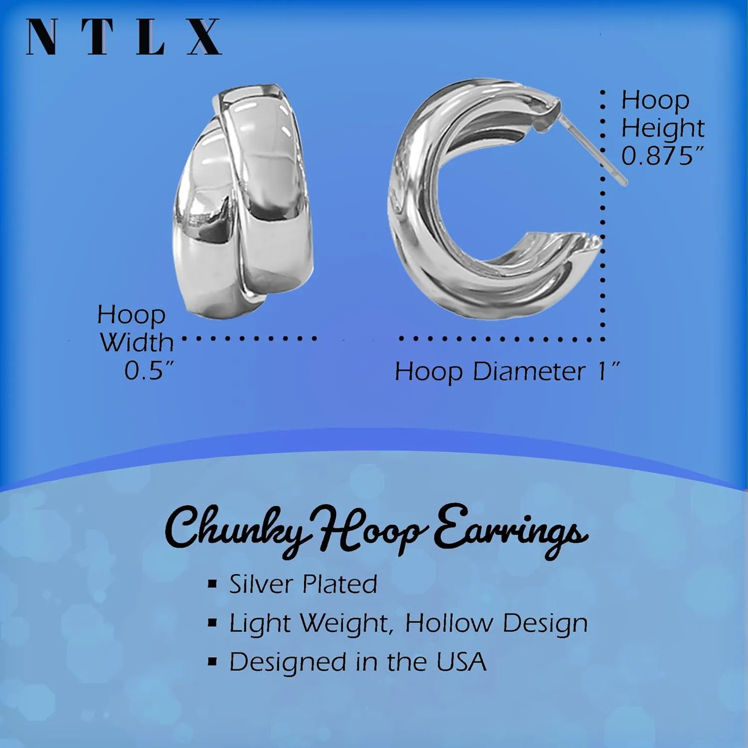 Chunky Gold Hoop Earrings for Women  Dupes Earrings Trendy Lightweight Bold Puffy Organic Hollow Open Hoops  Hypoallergenic Gold Plated Fashion Jewelry for Women - included Gift Box