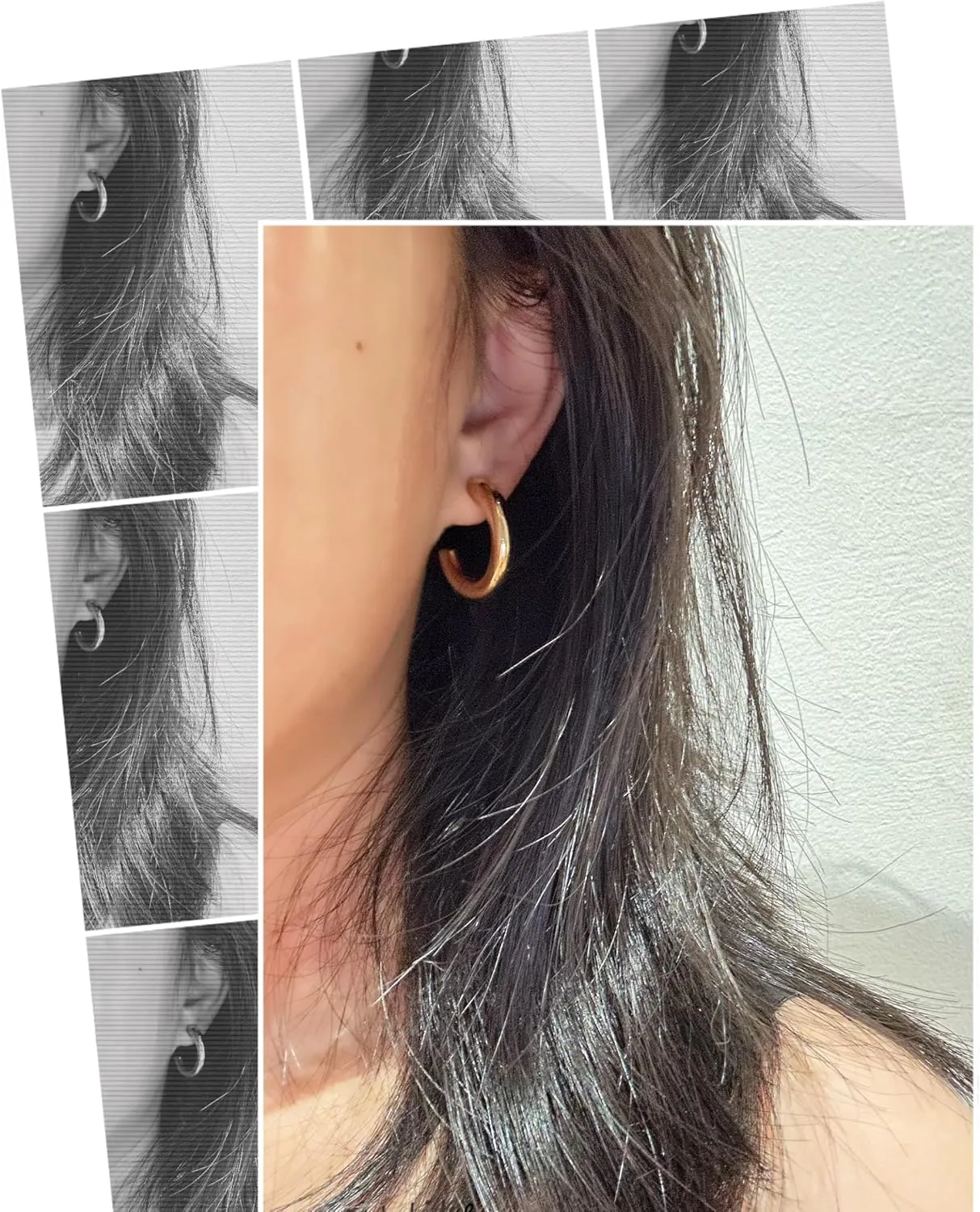Chunky Gold Hoop Earrings for Women,14K Gold Plated Earrings,Hypoallergenic, Non Tarnish Dainty Design, Simple Elegance,Jewelry Gift 20/25/30/40/50MM