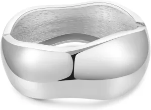 Chunky Gold/Silver Gold Cuff Bangle Bracelets for Women Trendy Hinged Cuff Open Wide Chunky Gold Bracelet Minimalist Bangle Jewelry Gift