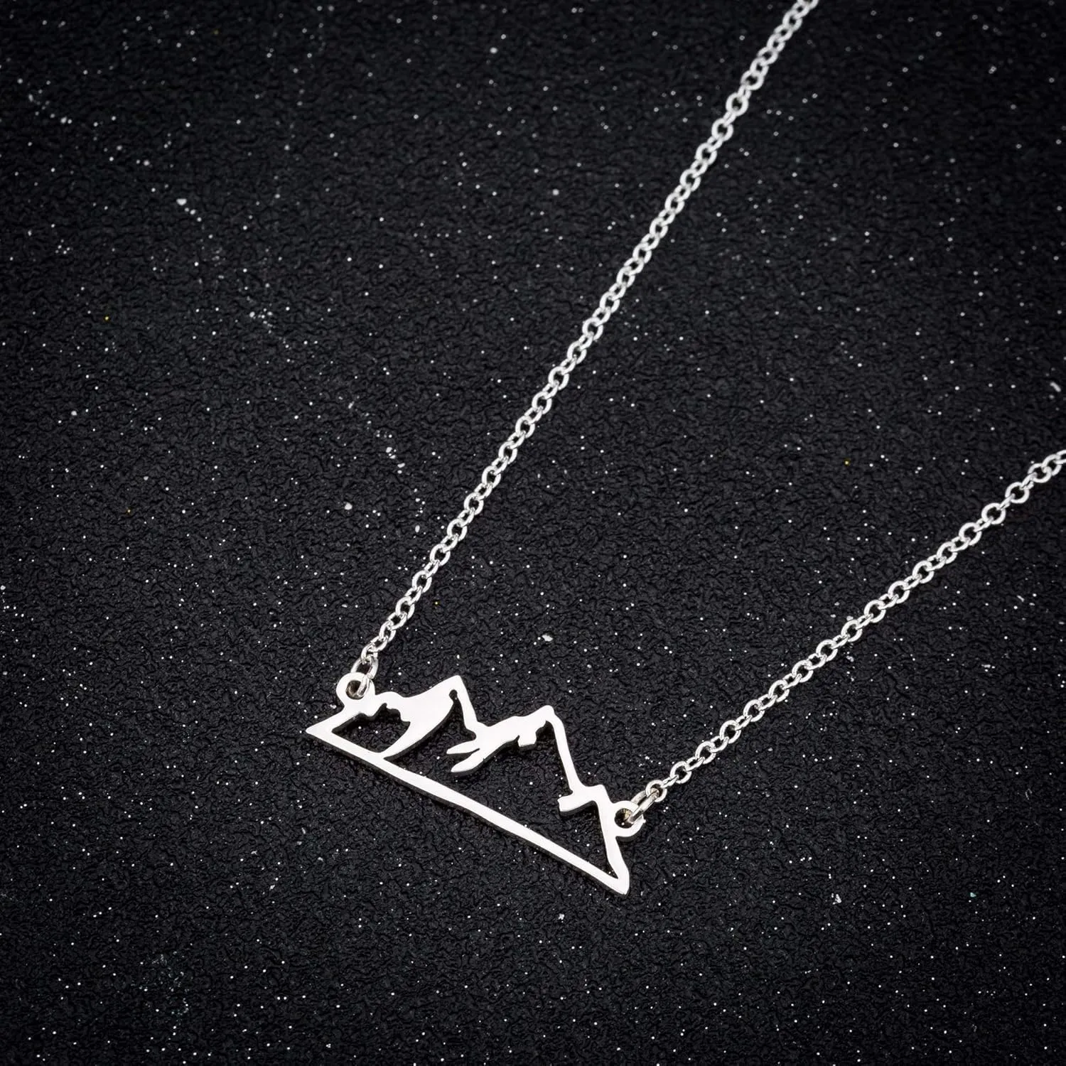 COLORFUL BLING Minimalist Snowy Mountain Necklace Hiking Mountain Peak Pendants Necklaces Jewelry Climbing Nature Outdoor Lovers Gifts