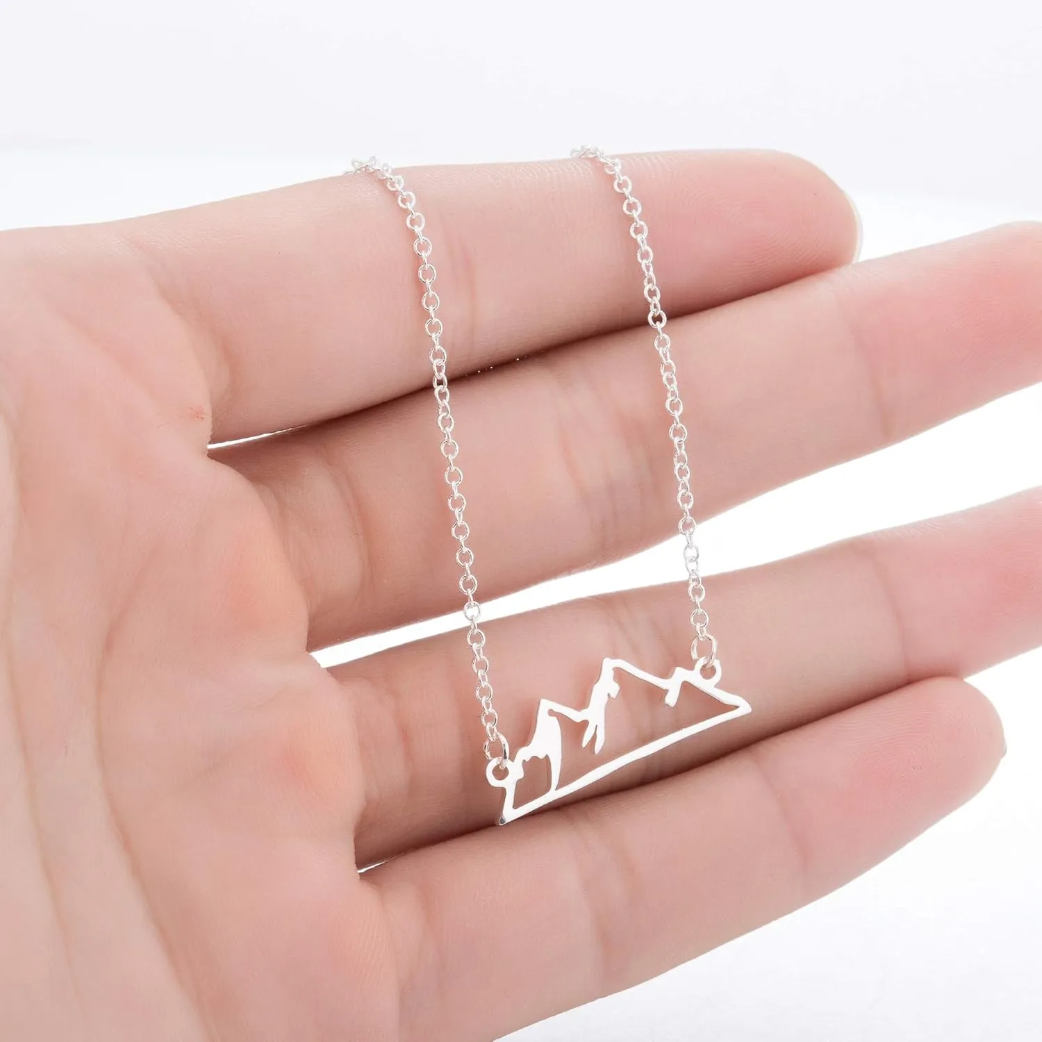 COLORFUL BLING Minimalist Snowy Mountain Necklace Hiking Mountain Peak Pendants Necklaces Jewelry Climbing Nature Outdoor Lovers Gifts