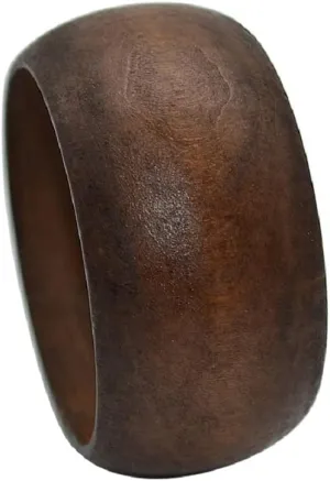COLORFUL BLING Round DIY Natural Wooden Large Bangles Handmade Ethnic Wood Cuff Bracelet Vintage Simple Round Natural Wooden Chunky Bracelet Jewelry for Women