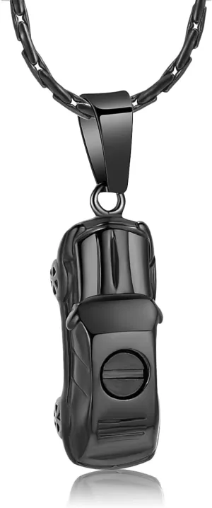 constantlife Cremation Memorial Jewelry Car Pendant Urn Necklace for Human Ashes Stainless Steel Ashes Holder Keepsake Gift