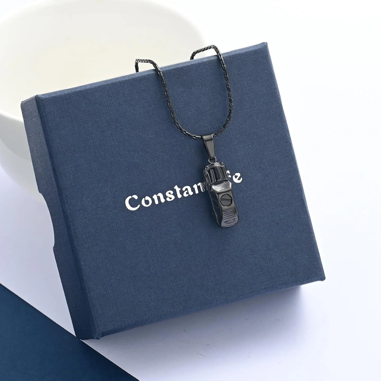 constantlife Cremation Memorial Jewelry Car Pendant Urn Necklace for Human Ashes Stainless Steel Ashes Holder Keepsake Gift