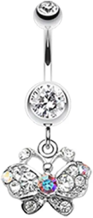 Covet Jewelry Charming Butterfly Belly Button Ring